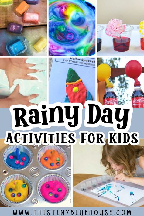 These are our favorite rainy day activities for kids of all ages. If you are looking for a fun activity to keep your child occupied on a rainy day then you're going to want to check out this large collection of the best indoor activities for kids on rainy days. Rainy Day Projects For Kids, Rain Stem Activities For Kids, Inside Activities For Kids Rainy Days, Rainy Day Activities For Preschoolers, Indoor Winter Activities For Kids, Indoor Winter Activities, Time Activities For Kids, Screen Free Activities For Kids, Fun Indoor Activities For Kids