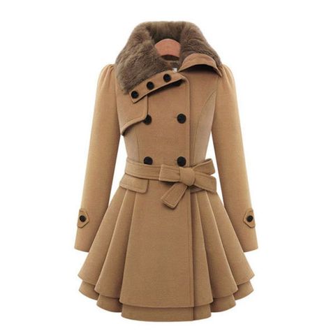 Brown Wool Coat, Wool Winter Coat, Ruffle Jacket, Wool Coat Women, Outwear Coat, Stylish Coat, Wool Blend Coat, Woolen Coat, Double Breasted Coat