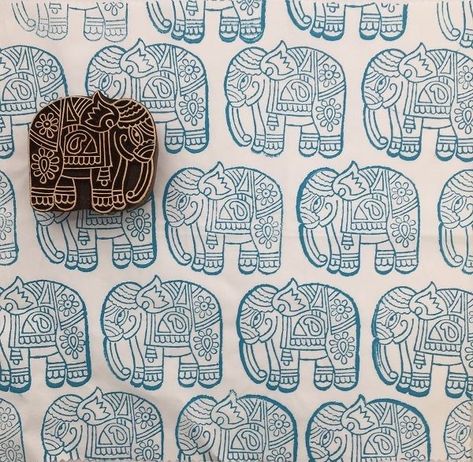 Block Print Products, Hand Block Printed Fabrics, Indian Prints And Patterns, Jaipur Block Print, Indian Elephant Art, Block Printing Designs, Glaze Patterns, Elephant Print Fabric, Tats Ideas