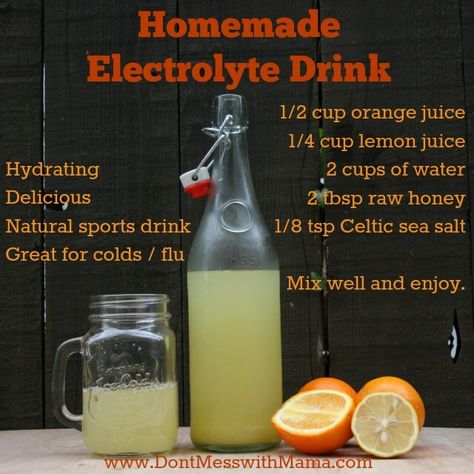 Homemade Electrolyte Drink - Natural Sports Drink #health #homemade #recipe - DontMesswithMama.com Homemade Electrolyte Drink, Electrolyte Drink, Feeling Well, Healthy Drinks Recipes, Sports Drink, Health Drink, Smoothie Drinks, Simple Recipe, Detox Drinks