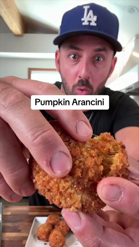 Pumpkin Arancini, pumpkin rice balls are the perfect appetizer for you... | TikTok Pumpkin Arancini, Pumpkin Rice, Can Pumpkin, Cooked Rice, Rice Balls, Perfect Appetizers, Canned Pumpkin, Pumpkin Puree, Golden Brown