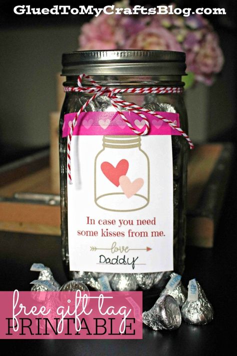 Deployment Idea - In Case You Need Some Kisses Deployment Kids, Chocolate Jar, Kiss Gift, Gift Tag Printable, Valentine's Day Crafts For Kids, Military Kids, Fun Mail, Bf Gifts, Kisses Chocolate