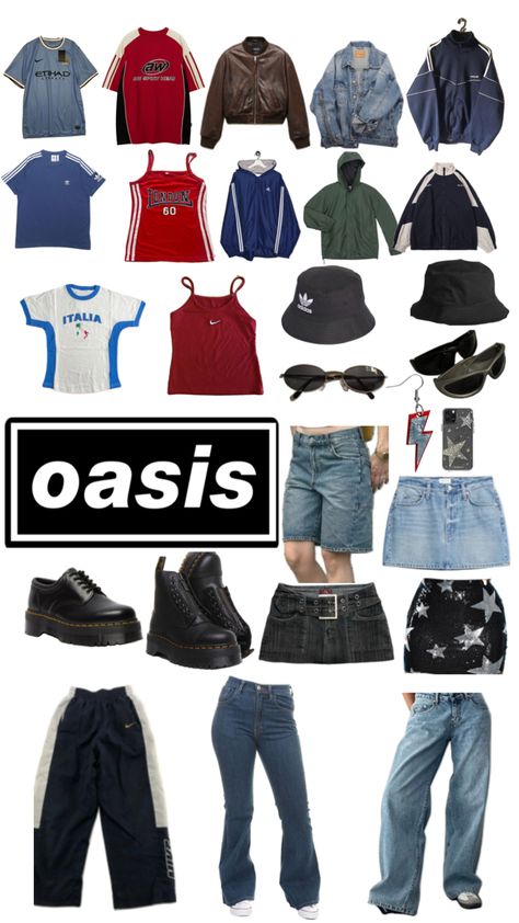 Oasis Outfit, Oasis Concert, Decades Outfits, Oasis Clothing, Concert Fits, Fire Fits, Fall Fits, Dream Clothes, Retro Outfits