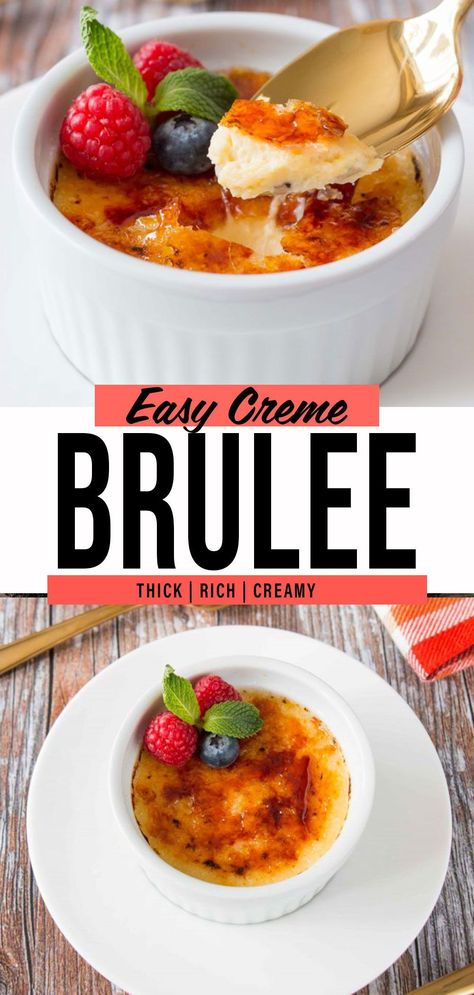 Easy Creme Brulee Recipe, Easy Creme Brulee, Creme Brulee Pie, Creme Brulee Recipe Easy, Mousse Desserts, Creme Brulee Desserts, Creme Brulee Recipe, Brulee Recipe, Burnt Sugar