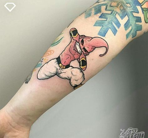 Kid Buu Tattoo, Majin Boo Tattoo, Majin Buu Tattoo, Dragonball Z Tattoo, Majin Tattoo, Dragonball Tattoo, Dbz Tattoo, Half Sleeve Tattoos Forearm, Kid Buu