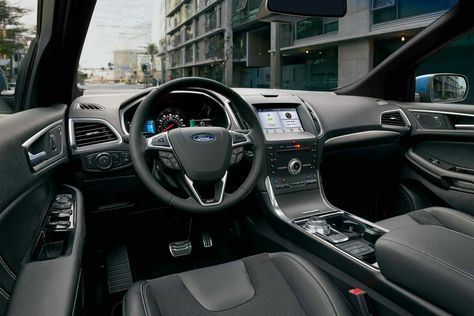 Ford Edge ST Interior in Ebony Ford Edge Interior, Ford Edge Accessories, Ford Emblem, Ford Sport, Ford Suv, Suv Models, Bronco Sports, Power Wagon, Car Magazine