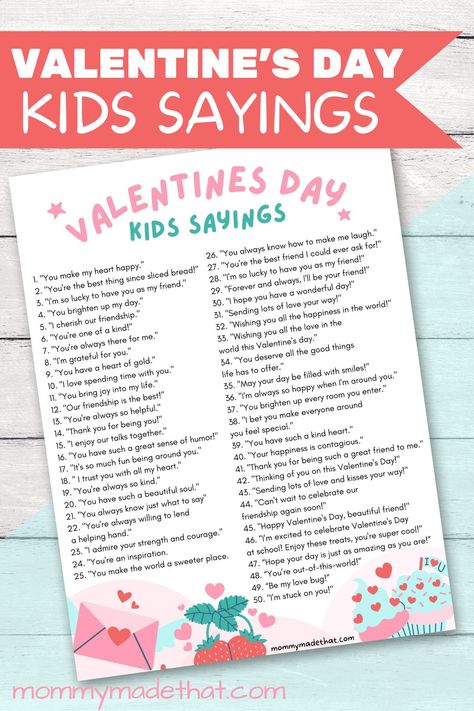 Valentine Sayings for Kids & Quotes Valentines Sayings For Kids, Valentines Qoutes, Valentines Card Sayings, Sayings For Kids, Cute Valentine Sayings, Short Valentine Quotes, Valentine Sayings, Valentines Quotes, Valentine's Day Kids