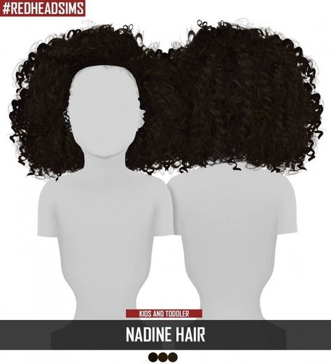 NADINE HAIR KIDS AND TODDLER VERSION by Thiago Mitchell at REDHEADSIMS – Coupure Electrique - The Sims 4 Catalog Toddler Hair Sims 4, Sims 4 Curly Hair, Toddler Cc Sims 4, Sims Baby, Die Sims 4, Sims 4 Black Hair, Sims 4 Cc Kids Clothing, The Sims 4 Pc, Pelo Sims