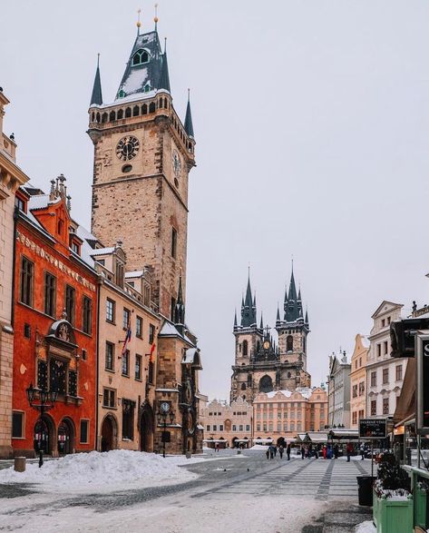 Tripscout Prague on Instagram: “A Random Shots Of Prague Covered In Snow ❄️ 👉🏻What Is Your Favourite Thing To Do In Winter? Credits: @go_is_go #prague🇨🇿 #prague…” Europe Winter, Prague, Big Ben, Instagram A, Things To Do, Building, Travel, On Instagram, Instagram