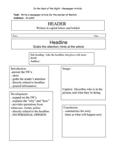 Newspaper Article Format, News Report Template, I Am Poem Template, Article Structure, School Props, Report Writing Format, Newspaper Article Template, Report Writing Template, Articles Worksheet