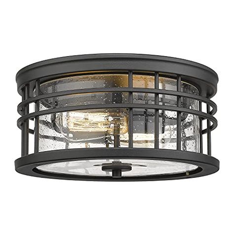 Cage Ceiling Light, Industrial Ceiling Lights, Modern Ceiling Lamps, Industrial Ceiling, Modern Farmhouse Design, Outdoor Flush Mounts, Kitchen Hallway, Flush Mount Light, Hallway Lighting