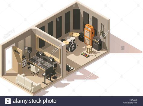 Vector isometric low poly recording studio icon Stock Vector Art & Illustration, Vector Image: 131706022 - Alamy Recording Studio Design Ideas, Recording Studio Design Home, Small Recording Studio, Ruang Studio Musik, Studio Design Ideas, Home Recording Studio Setup, Studio Floor Plans, Recording Studio Setup, Home Studio Ideas