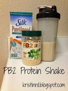 This PB2 Protein Shake is seriously yummy. Personally, I prefer my protein drinks/smoothies a bit slushier, so, if you're like me, I'd be sure to add frozen bananas, or at least some ice cubes when blending it. For bonus fiber, I tossed in about a teaspoon of flax meal. Variation option: if you want to go all chocolate-y with this one, you could use the PB2 w/chocolate, instead, and toss in some cacao, to get those bonus antioxidants! Protein Shake With Pb2, Pb2 Protein Shake, Pb2 Cookies, Pb2 Smoothie, Pb2 Recipes, Pb Fit, Flax Meal, Drinks Smoothies, Protein Shake Smoothie