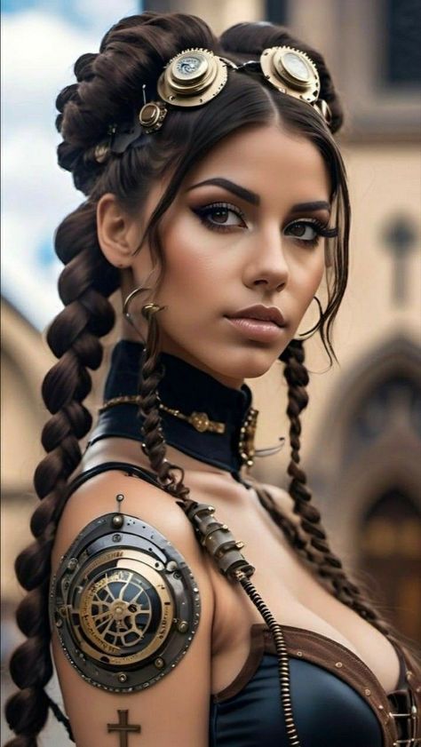 Steam Punk Makeup Ideas, Steampunk Makeup And Hair, Steampunk Makeup Ideas, Steampunk Makeup Halloween, Steam Punk Makeup, Steampunk Makeup, Steampunk Fashion Women, Steampunk Hair, Steampunk Illustration