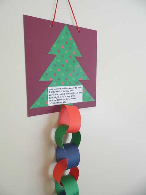 Christmas countdown Creative Curriculum Christmas Ideas, Toddler Countdown To Christmas, Christmas Ring Countdown, Christmas Countdown For Toddlers, Countdown To Christmas Preschool, Christmas Count Down Chain, Kids Countdown To Christmas, Christmas Count Down For Kids, Christmas Countdown For Classroom