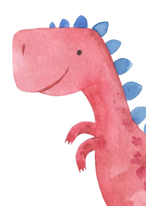 Room Pictures Wall, Paint Dinosaur, Dinosaur Watercolor, Dinosaur Painting, Dog Watercolor Painting, Watercolour Drawings, Watercolour Nursery Art, Nursery Pictures, Dinosaur Pictures