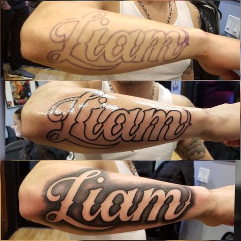 #nametattoos #forearm #forearmtattoos #forearmtattoosformen #sons #fathertattoo #blackandgrey #blackandgreytattoo Name Sleeve Tattoo, Forearm Last Name Tattoos, Forearm Tattoos Names, Forearm Tattoos Lettering, Graffiti Name Tattoo, Name Font Tattoo Ideas, Name Forearm Tattoo Men, Forearm Tattoo Lettering, Name Forearm Tattoo