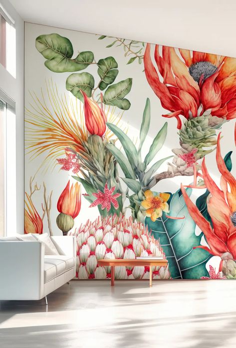 Boho wall murals painted