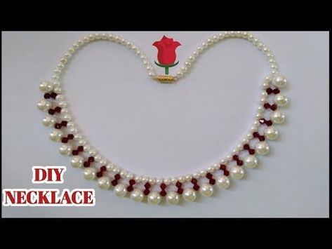 Diy Jewelry Ideas, Quilled Jewellery, Pearl Beaded Necklace, Pearl Jewelry Design, Ideas Jewelry, Beading Jewelery, Beaded Necklace Diy, Beaded Jewelry Tutorials, Necklace Diy