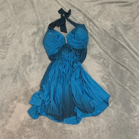 Dress of the dark mermaid🐚🦪🌊 Rare Early 2000s blue... - Depop 2000s Blue Dress, 2000 Dress Early 2000s, 2000s Party Dress, 2000s Dresses, Early 2000s Dresses, Jellyfish Princess, 2000s Dress, Dark Mermaid, Trashy Outfits