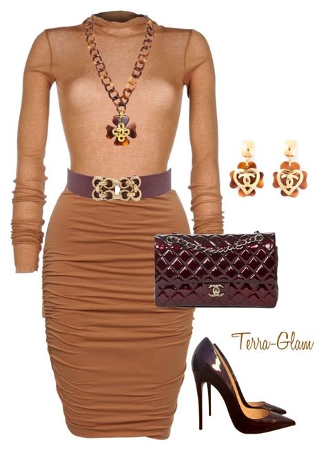 "Tan Is The Plan" by terra-glam ❤ liked on Polyvore featuring Rick Owens, Christian Louboutin and Chanel Diva Fashion, Complete Outfits, The Plan, Looks Style, Rick Owens, Fashion Set, Passion For Fashion, Classy Outfits, Autumn Winter Fashion