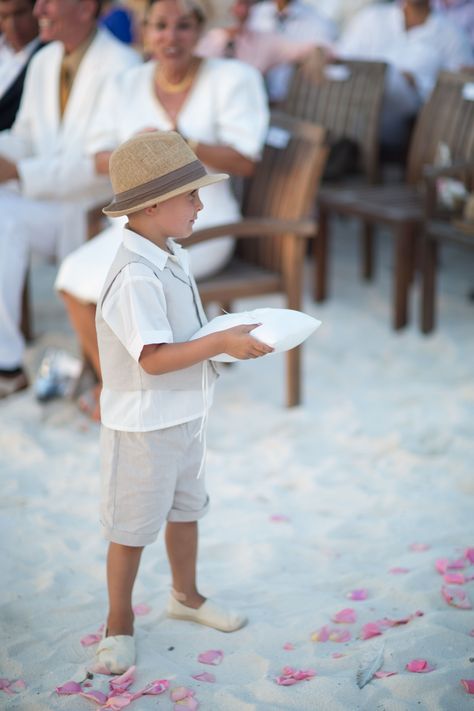 Ring Bearer Beach Wedding, Beach Ring Bearer, Beach Wedding Ring Bearer, Beach Wedding Ring, Wedding Ring Bearer Outfit, Casual Beach Wedding, Beach Rings, Wedding Ring Bearer, Bearer Outfit