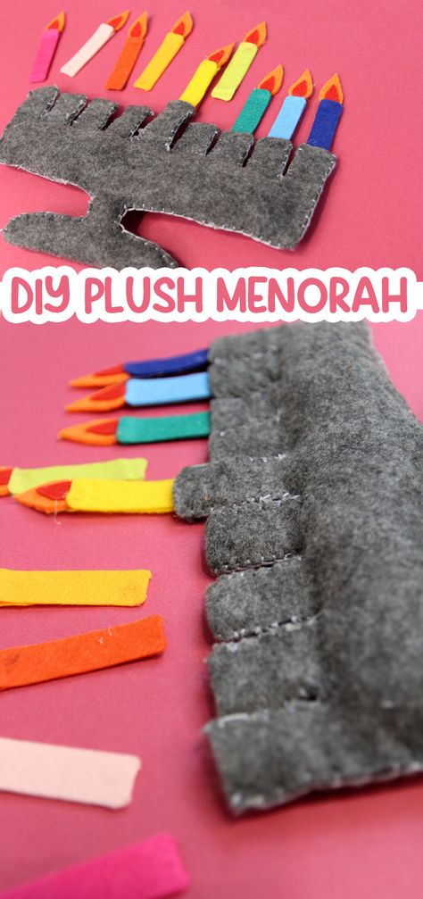 Felt Menorah Pattern - Kids' Toy Menorah Felt Menorah, Diy Menorah For Kids, Hanukkah For Kids, Chanukah Party, Hanukkah Crafts, Hanukkah Candles, Seder Plate, Hanukkah Gifts, Chenille Stems