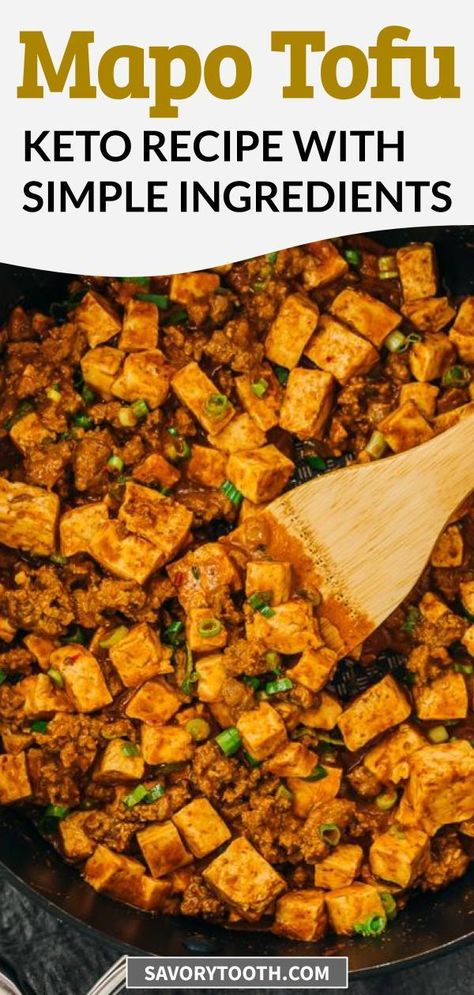 This is a quick and easy, keto version of the popular Chinese dish mapo tofu. Tofu cubes and ground meat are cooked on the stovetop with a boldly flavorful spicy sauce. This recipe is not only low carb but also easily modified for vegetarian and vegan diets. Low Carb Tofu Recipes, Keto Tofu Recipes, Low Carb Tofu, Keto Tofu, Pork Chili Recipe, Mapo Tofu Recipe, Tofu Cubes, Chili Bean, Popular Chinese Dishes