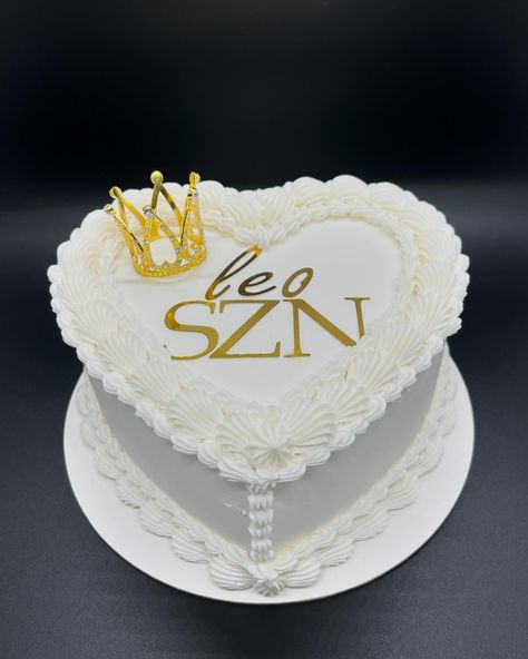 👑🤍leo szn🤍👑 #cake #heartcake #miniheartcake #cakedecorating #baker #baketok #whitecake #leoszn #leocake #aestheticcake #buttercream #buttercreamcake #cake #cakedecorating #cakedesign #wilton #wiltoncake #dallastx #dallascakes #buttercreamdecorating #buttercreamdesign Leo Szn Cake, Leo Cake, Leo Szn, Buttercream Designs, Buttercream Decorating, Wilton Cakes, Heart Cake, White Cake, Buttercream Cake