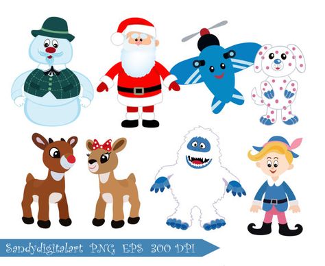 Rudolph the Red-Nosed Reindeer clipart by SandyDigitalArt on Etsy Rudolph Clipart, Wallpaper Expensive, Winter Craftivity, Breakroom Ideas, Rudolph Party, Land Of Misfit Toys, Toys Background, Rudolph Characters, Exterior Illumination