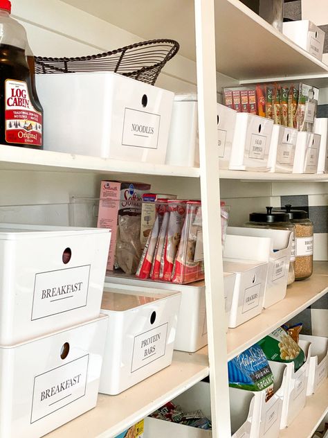 Pantry Tour, Ikea Bins, Organize A Pantry, Diy Pantry Labels, Oxo Containers, Pantry Closet Design, Clean Simple Eats, Organic Breakfast, Pantry Bin