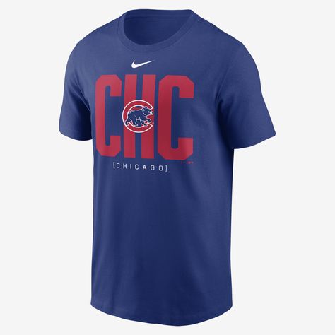 This Team Scoreboard T-Shirt helps you show loyalty to the Chicago Cubs with bold graphics on the front. It’s made from soft cotton fabric for a comfortable feel on game day. Clothes Teen, American Boy, Bold Graphics, Chicago Cubs, Design Color, Men's Nike, Game Day, Shirt Design, Mlb