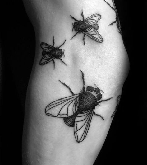 Tattoo Fly, Fly Tattoo, White Tattoos, Flying Tattoo, Kunst Tattoos, Bug Tattoo, Insect Tattoo, Traditional Tattoo Art, Traditional Tattoo Flash