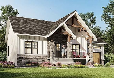 Plan Garage, Drummond House Plans, 2 Bedroom House Plans, Cottage Style House Plans, A Small House, Ranch Style House Plans, Open Concept Floor Plans, Small House Plan, Craftsman House Plan