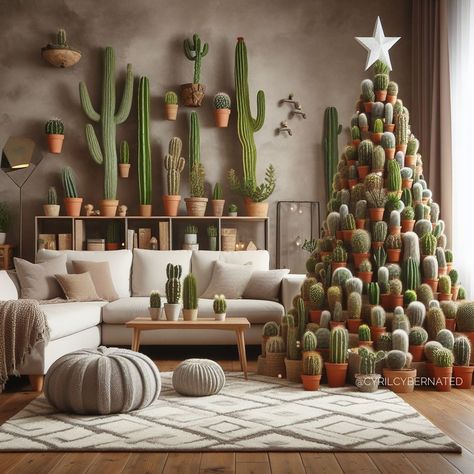 Cactus Christmas Tree, Cactus Christmas Trees, Cactus Christmas, Cowboy Christmas, Christmas Party Outfits, Christmas Cactus, Christmas Tree Design, December 7, Plant Nursery