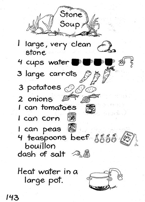 Stone Soup Recipe Stone Soup Recipe, Neah Bay, Preschool Cooking, Cooking In The Classroom, Indian Reservation, Stone Soup, Kitchen Cookbook, Teaching Kindergarten, Cooking With Kids