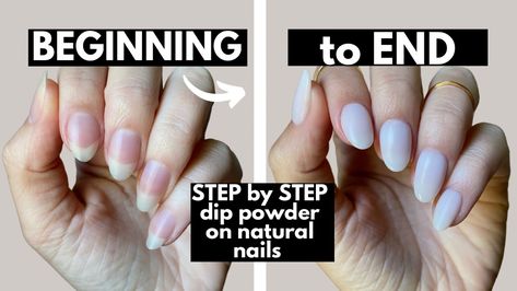 Diy Powder Dip Nails, How To Dip Nails At Home, How To Do Dip Powder Nails At Home, Diy Dip Powder Nails At Home, At Home Dip Powder Nails, Natural Nails At Home, Dip Powder Tutorial, Dip Powder On Natural Nails, Powder On Natural Nails