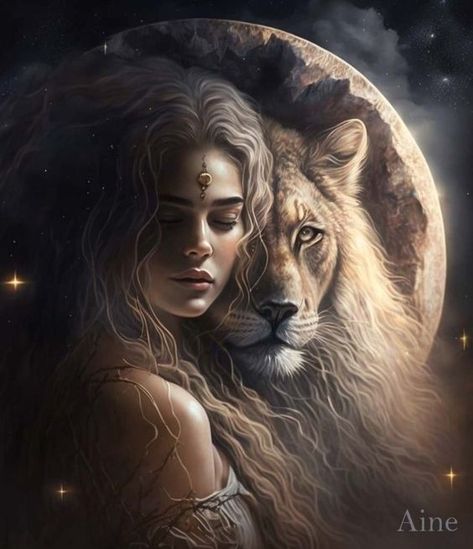 Woman Of Prayer, Lion Woman, Zodiac Leo Art, Lup Singuratic, Desert Bloom, Lion Love, Spirit Animal Art, Lion Pictures, Goddess Artwork