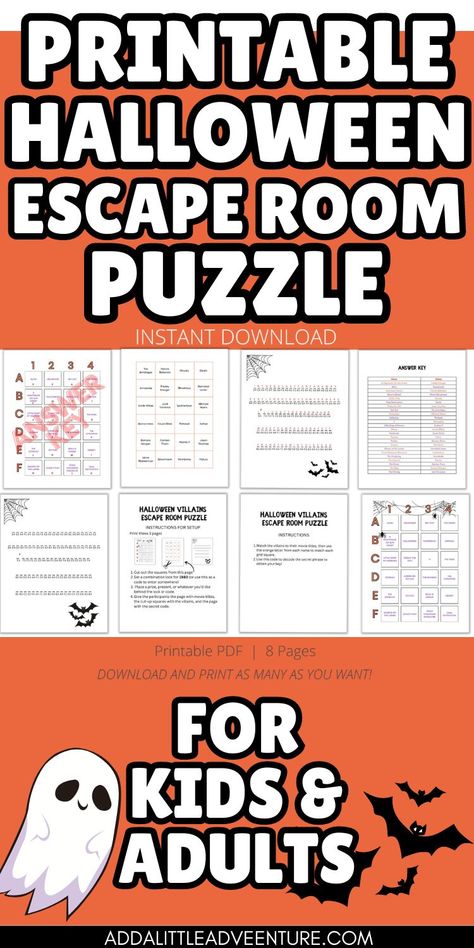 Halloween escape room puzzles featuring villains, designed for both kids and adults, perfect for DIY Halloween parties. Escape Room Halloween Classroom, How To Make An Escape Room At Home, Kids Escape Room Diy, Halloween Escape Room Classroom, Free Halloween Escape Room For Kids, Free Escape Room Printable For Adults, Free Escape Room Printable For Kids, Thanksgiving Escape Room Free, Printable Escape Room Kit Free