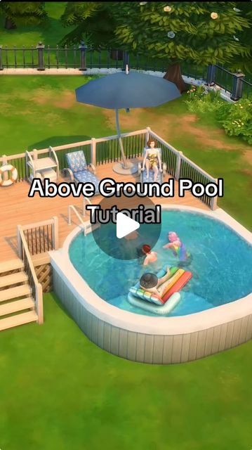 ✨Lizzy✨ Sims Builder on Instagram: "How to make an above ground pool in the sims!   #eacreatornetwork #sims4 #sims #simstok #sims4buildhacks #sims4tipsandtricks #simsbuildideas #dizzymisslizzy_ #twitchstreamer" Pool Sims 4, Sims 4 Pool, Raised Pools, Best Above Ground Pool, Kiddie Pool, Chappell Roan, Small Pool, Sims 4 Build, Pool Decks