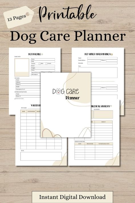 This planner is perfect for keeping track of your dog's daily care needs. It includes a space to record your dog's food, water, and medication schedule, as well as any other important information. The planner is also customizable, so you can add or remove pages as needed.

Get your copy Whelping Room, Pet Emergency Kit, Pet Journal, Medication Schedule, Pet Care Printables, Dog Day Care, Pet Planner, Dog Restaurant, Phone Planner