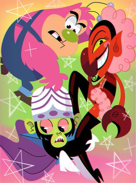 Power Puff Villians, Ppg Villains, Brick Powerpuff Fanart, Sedusa Powerpuff Fanart, Powerpuff Girls Villains, Powerpuff Blossom Memes, Super Nana, Rowdyruff Boys, Power Puff