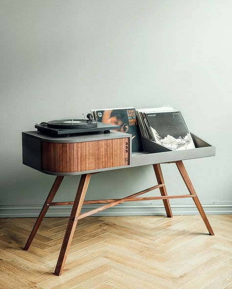 P  l  a  t  f  o  r  m on Instagram: “Beautiful Vinyl Table by @hrdl.no whats your favourite record? Amazing work. 👉 Follow @platform____ for daily design content and…” Norway Design, Vinyl Table, Vinyl Storage, Plywood Furniture, Wooden Coffee Table, Record Player, Furniture Inspiration, Coffee Table Design, 인테리어 디자인