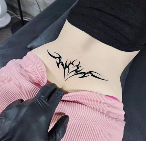 Succubus Tattoos For Women, Succubus Tattoo Lower Back, Succubus Spine Tattoo, Succubus Back Tattoo, Sucubus Tattoo Design, Succubus Tattoo Womb, Succubi Tattoo, Succubus Womb Tattoo, Womb Tattoo