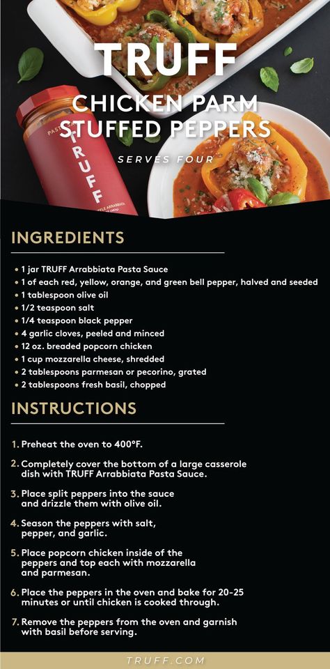 Arrabbiata Pasta, Stuffed Peppers Recipe, Popcorn Chicken, Chicken Parm, Pasta Sauce Recipes, Red Sauce, Peppers Recipes, Healthy Lunch Recipes, Poultry Recipes