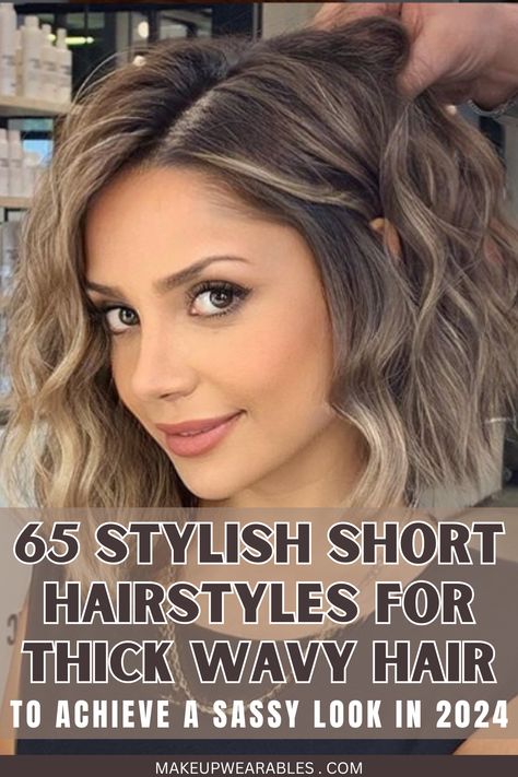 Best Short Hairstyles for Thick and Wavy Hair Short Haircuts For Thick Hair Wavy Shoulder Length, Haircuts For Women With Thick Wavy Hair, How To Style Curly Bob Hairstyles, Short Hair With Layers Wavy, Wavy Hair Lob Haircut, Short Thick Wavy Hairstyles, Short Thick Hair Wavy, Naturally Wavy Haircuts Medium, Hair For Thick Wavy Hair