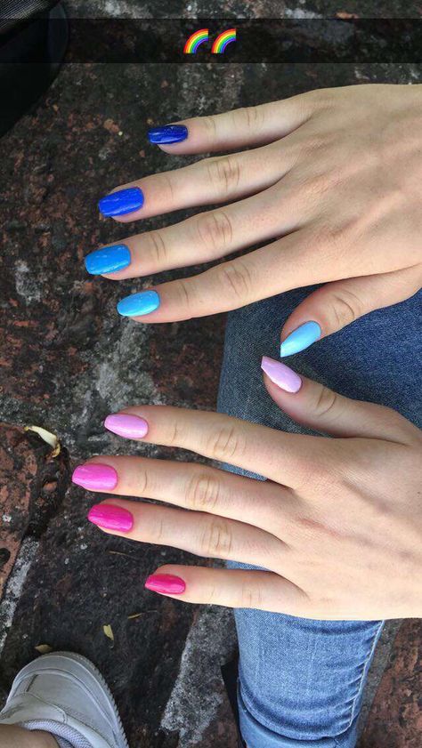 #nailart #nail #nailart #nailidea #nailinspiration #naildesign #nagel #nageldekoration #chiodo #clou #uña Nail Simple, Popular Nails, Rainbow Nails, Nail Polish Designs, Dream Nails, Pretty Acrylic Nails, My Nails, Cute Acrylic Nails, Perfect Nails