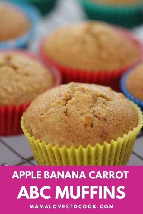 Abc Muffins Toddler, Abc Muffins, Muffins Apple, Apple Carrot Muffins, Banana Carrot Muffins, Blw Recipes, Kids Lunch Boxes, Kids Breakfast, Muffins Recipes