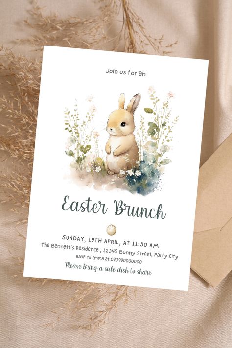 Parties are special! Looking to bring your family and friends together to celebrate and need some invitations? Look no further! These adorable, digital, Editable Easter Brunch Invitations are the ones for you! Enjoy and send this Easter Egg Hunt, Easter Bunny Invitation, Easter Celebration Instant Download Template today! Bunny Invitations, Easter Invitations, Easter Theme, Brunch Invitations, Easter Dinner, Dinner Invitations, Easter Brunch, Easter Celebration, Easter Egg Hunt