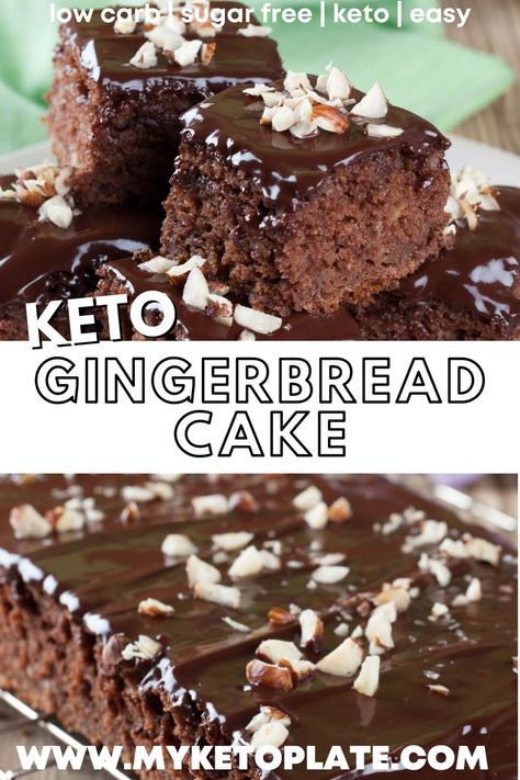 Low Carb Gingerbread Cake, Keto Plate, Healthy Holiday Baking, Gluten Free Gingerbread Cake, Keto Gingerbread, Gluten Free Lemon Cake, Gingerbread Cake Recipe, Gluten Free Gingerbread, Grain Free Desserts